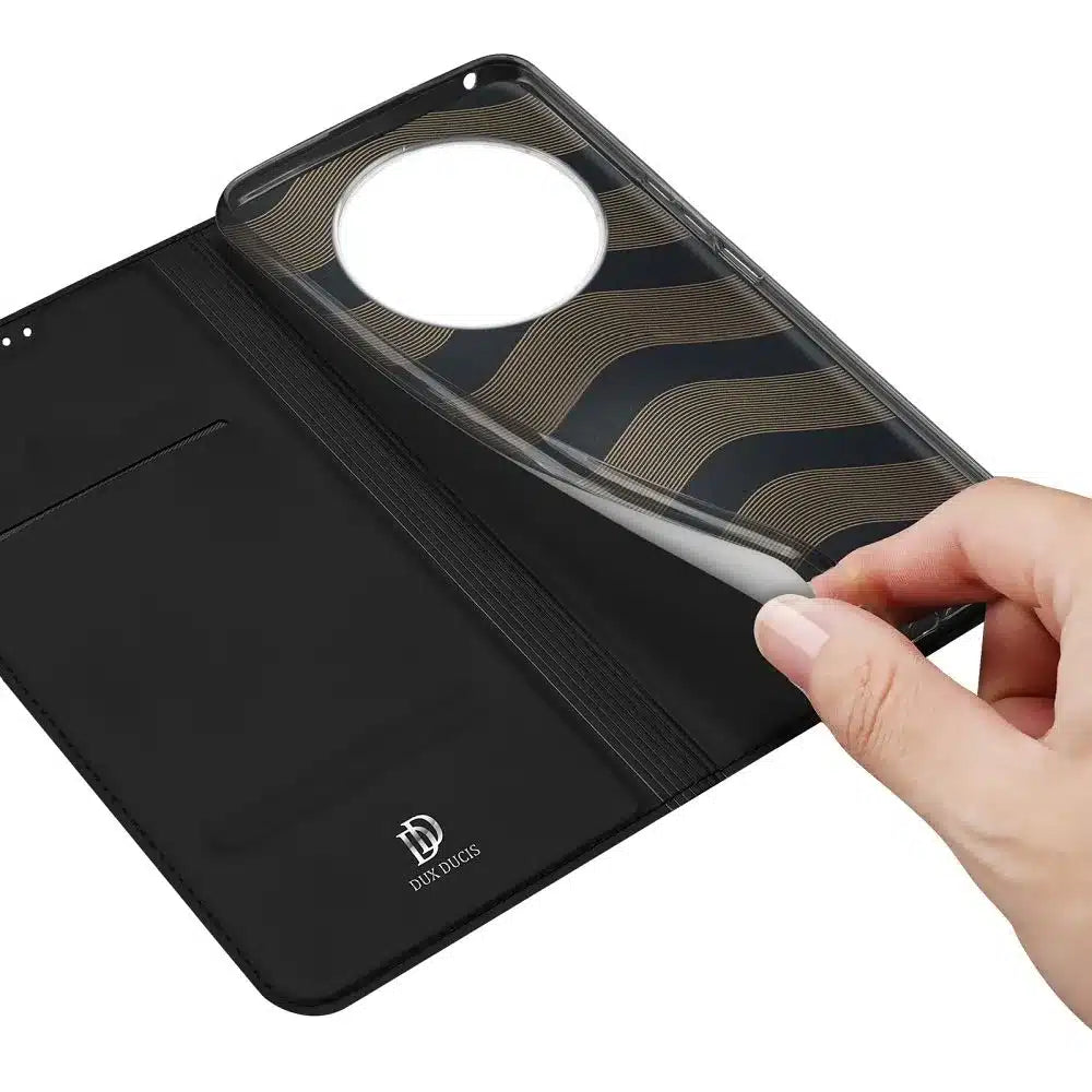 DUX DUCIS Skin Pro – hladké kožené pouzdro pro REDMI 14C černé