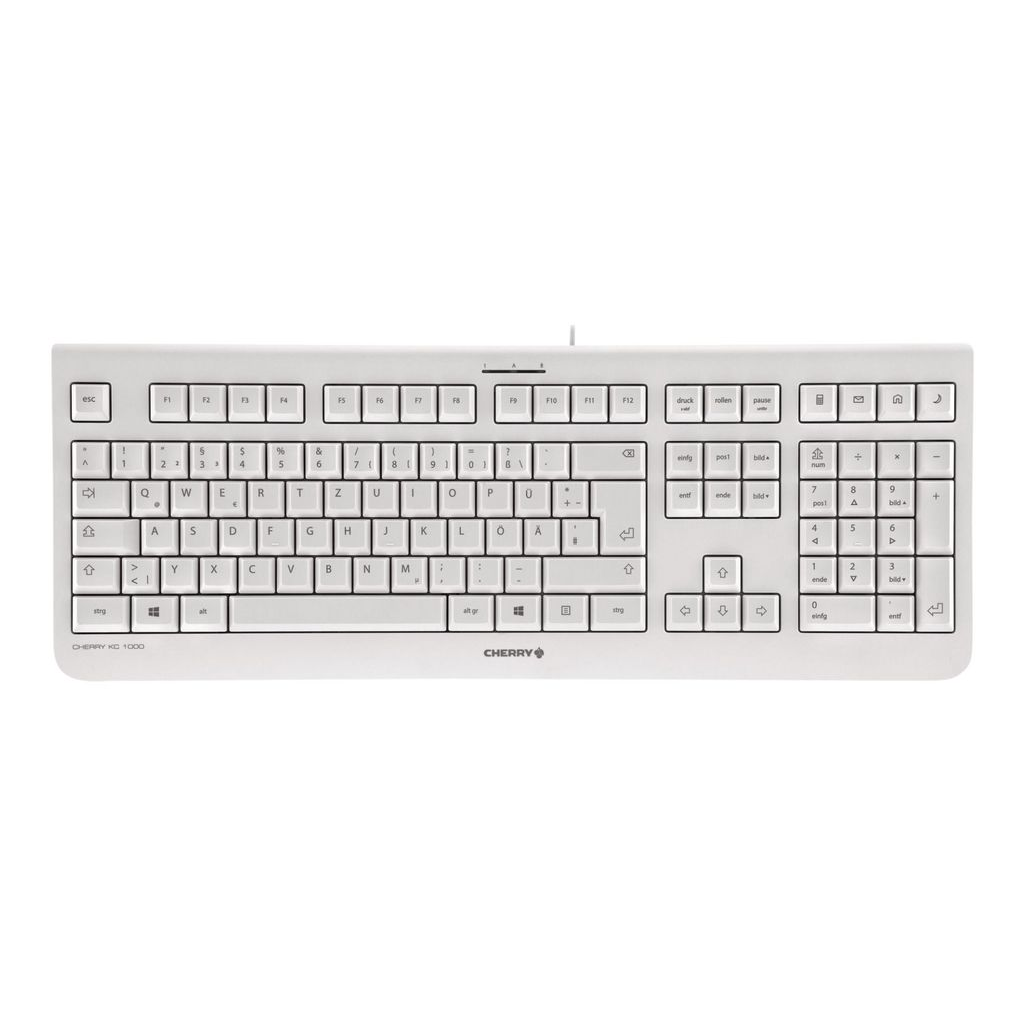 CHERRY KC 1000 tipkovnica USB QWERTY Nordijski Sivo