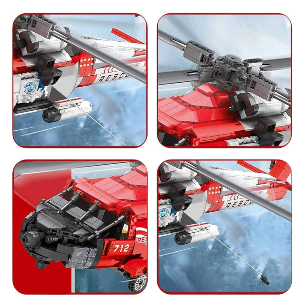 Helikopter za sastavljanje HH-60J sa 1137 elemenata - crveni