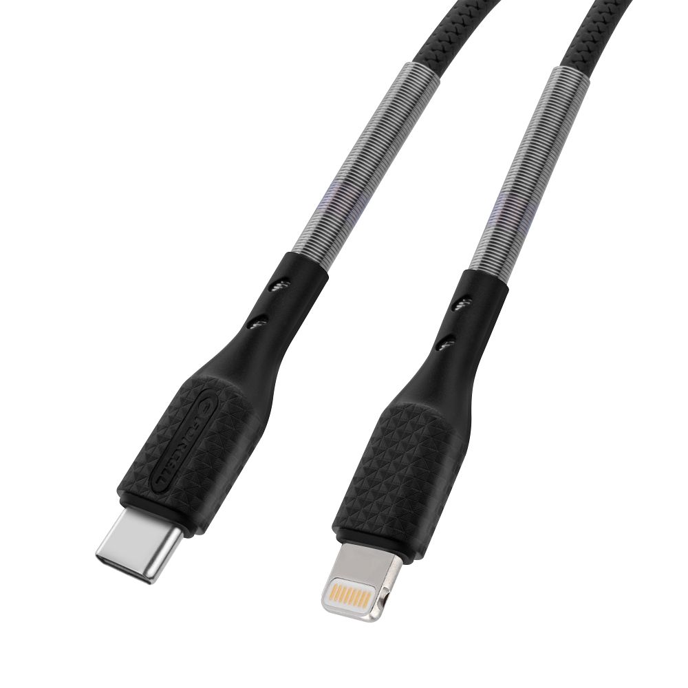 FORCELL Karbonový kabel Type-C na Lightning 8pin Power Delivery PD27W CB-01C černý 1 metr