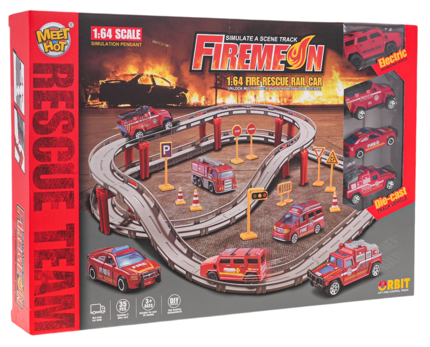Staza za autiće Fire Department - crvena