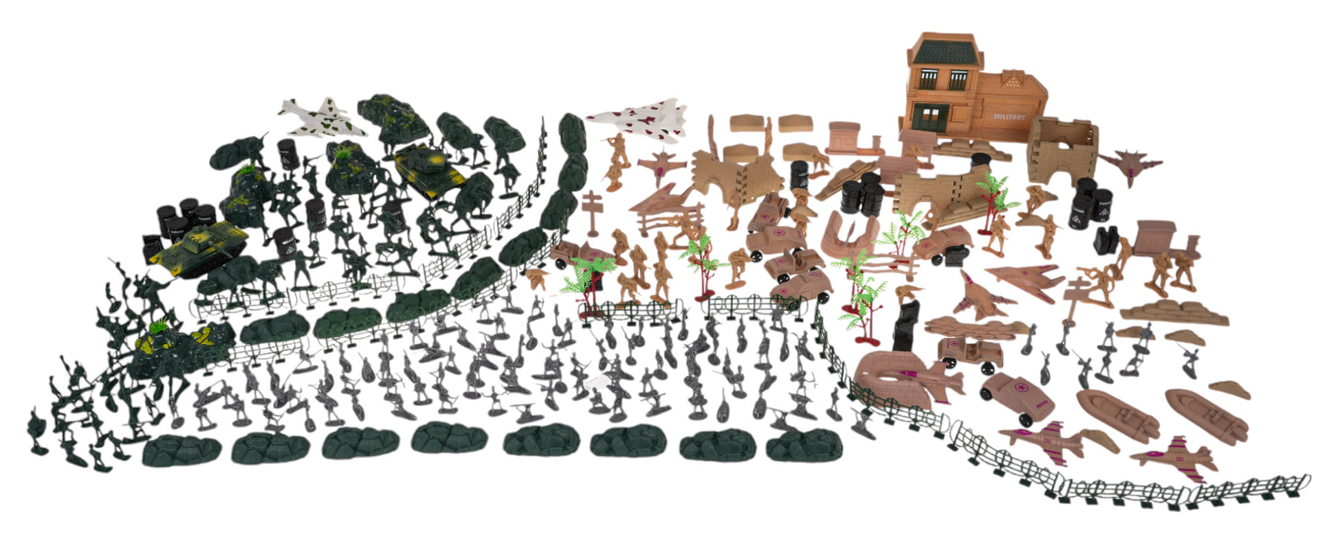 Set of Soldiers and Military Vehicles