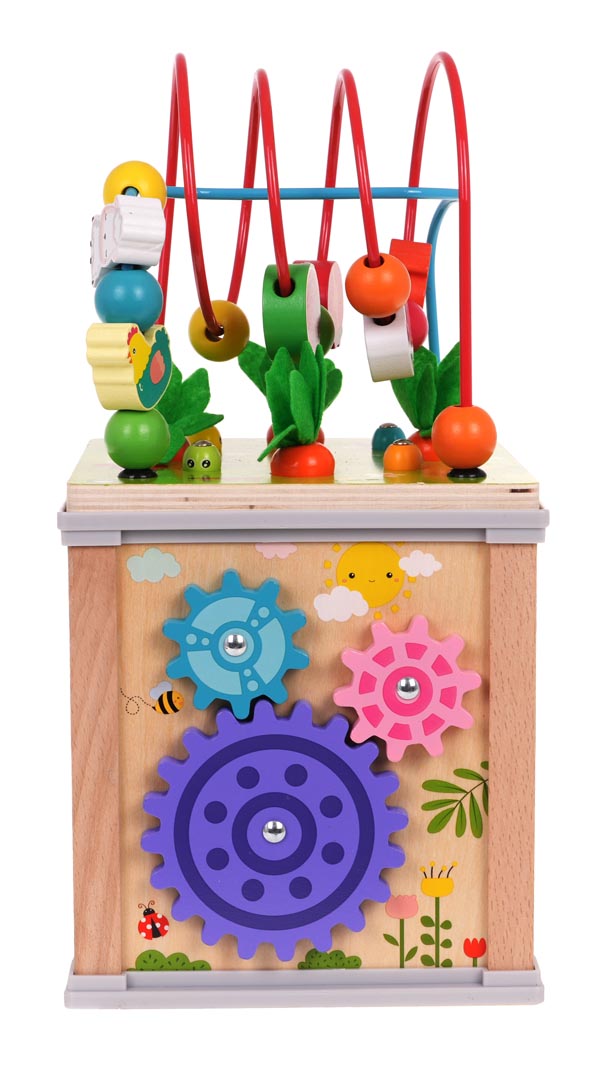 Edukativna drvena kocka Multifunctional - šarena