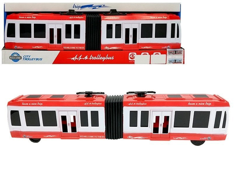 Zglobni autobus s pogonom na trenje - crveno/bijeli