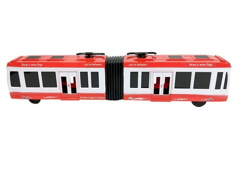 Zglobni autobus s pogonom na trenje - crveno/bijeli