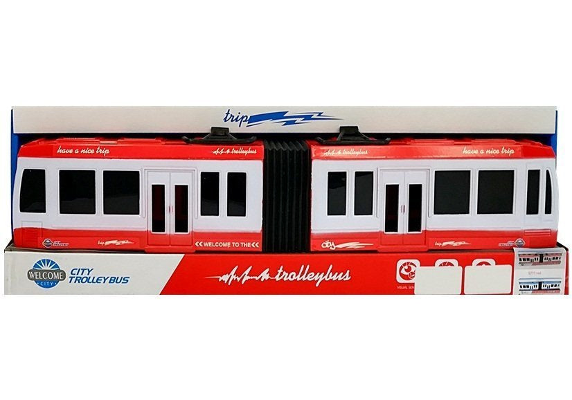 Zglobni autobus s pogonom na trenje - crveno/bijeli