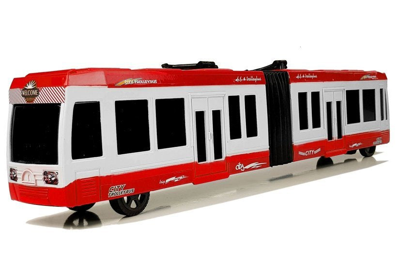 Zglobni autobus s pogonom na trenje - crveno/bijeli