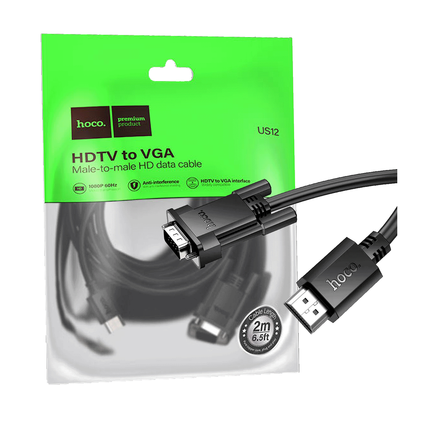 hoco. HDMI na VGA kabl, dužina 2 met. - US12