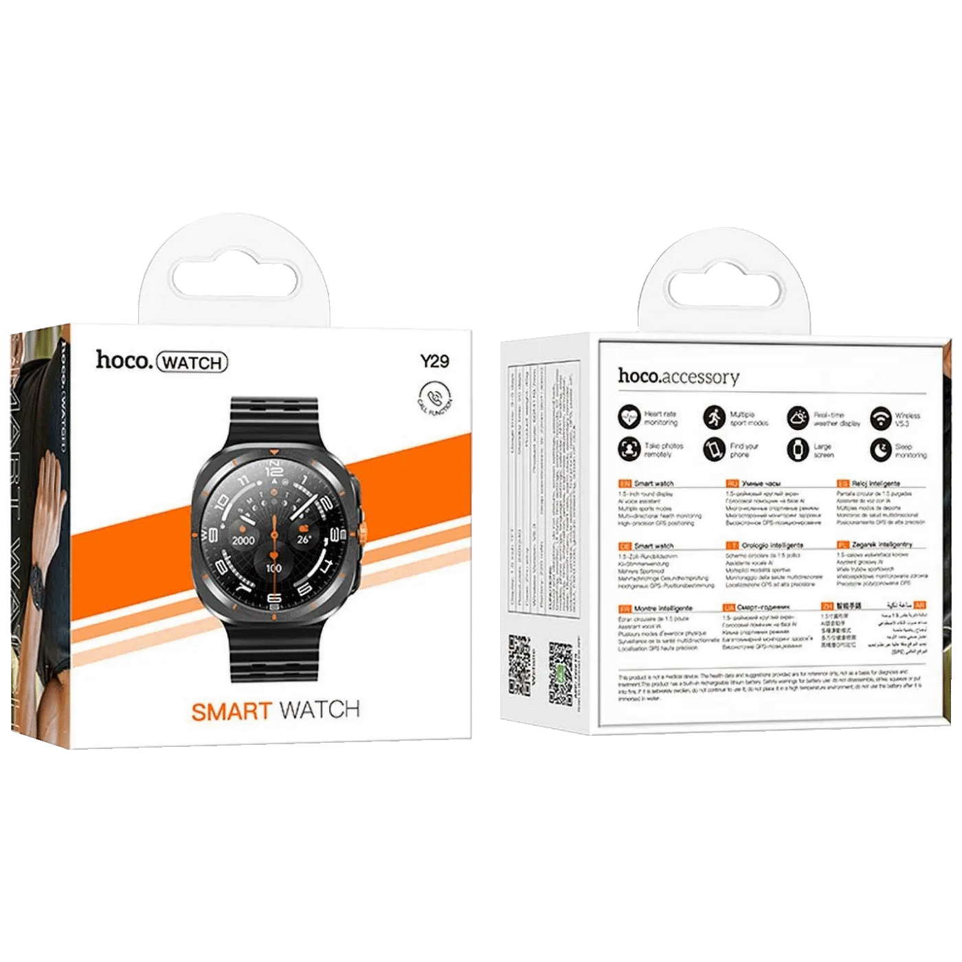 hoco. Pametni sat, 1.5" zaslon, Bluetooth, IP67 - Y29 Black