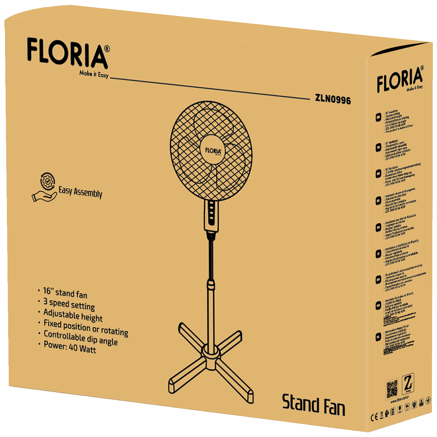 Floria Ventilator sa postoljem, promjer 40 cm, 40 W - ZLN0996