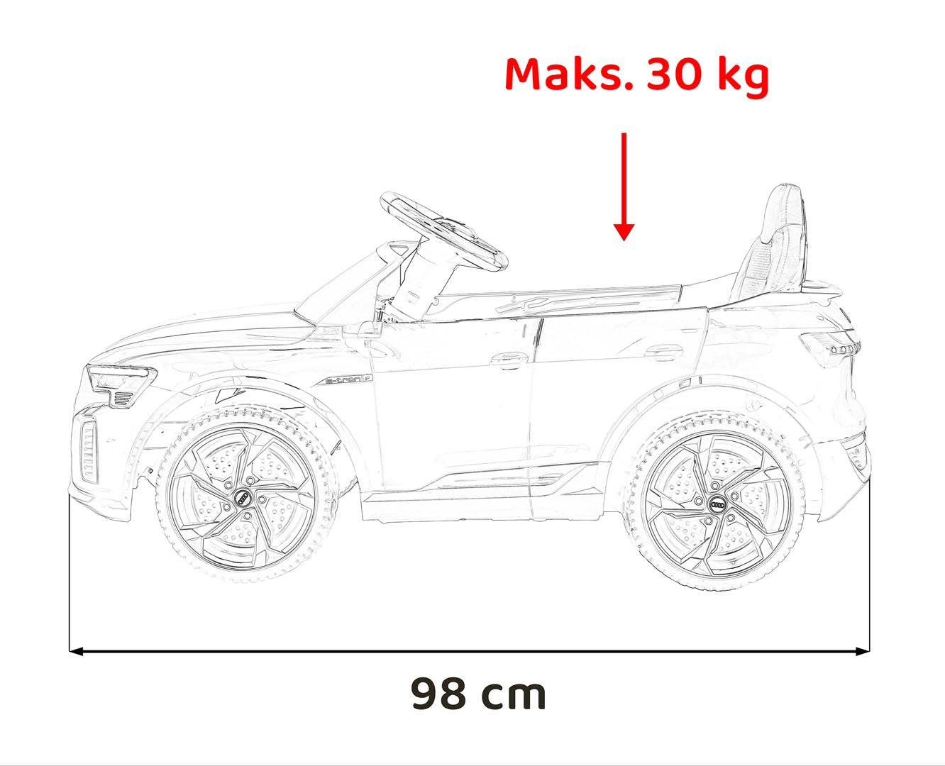 Licencirani auto na akumulator Audi SQ8 - crni