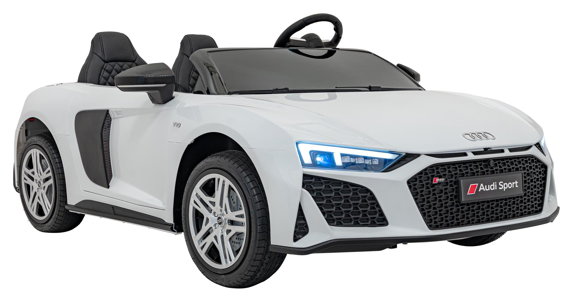 Licencirani auto na akumulator Audi R8 Spyder LIFT - dvosjed - bijeli