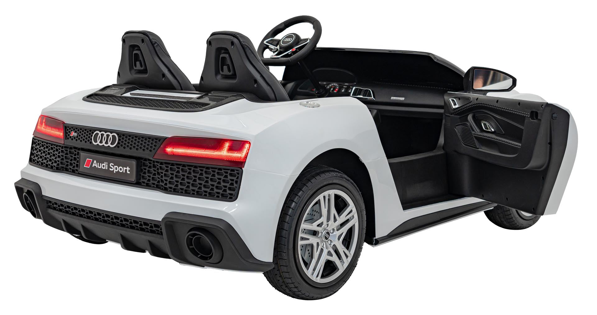 Licencirani auto na akumulator Audi R8 Spyder LIFT - dvosjed - bijeli