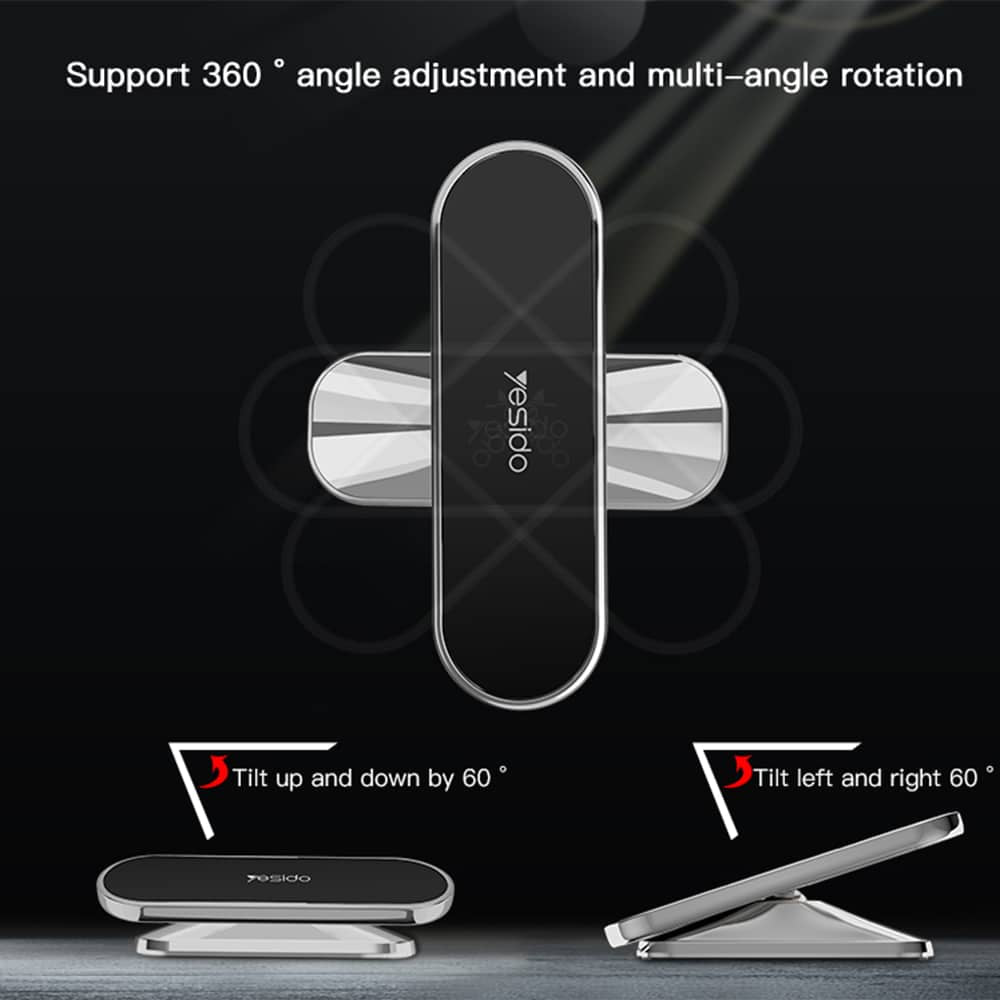 Yesido – Držák do auta (C82) Magnetický držák s rotací o 360° a multifunkčními vlastnostmi – růžově zlatá barva