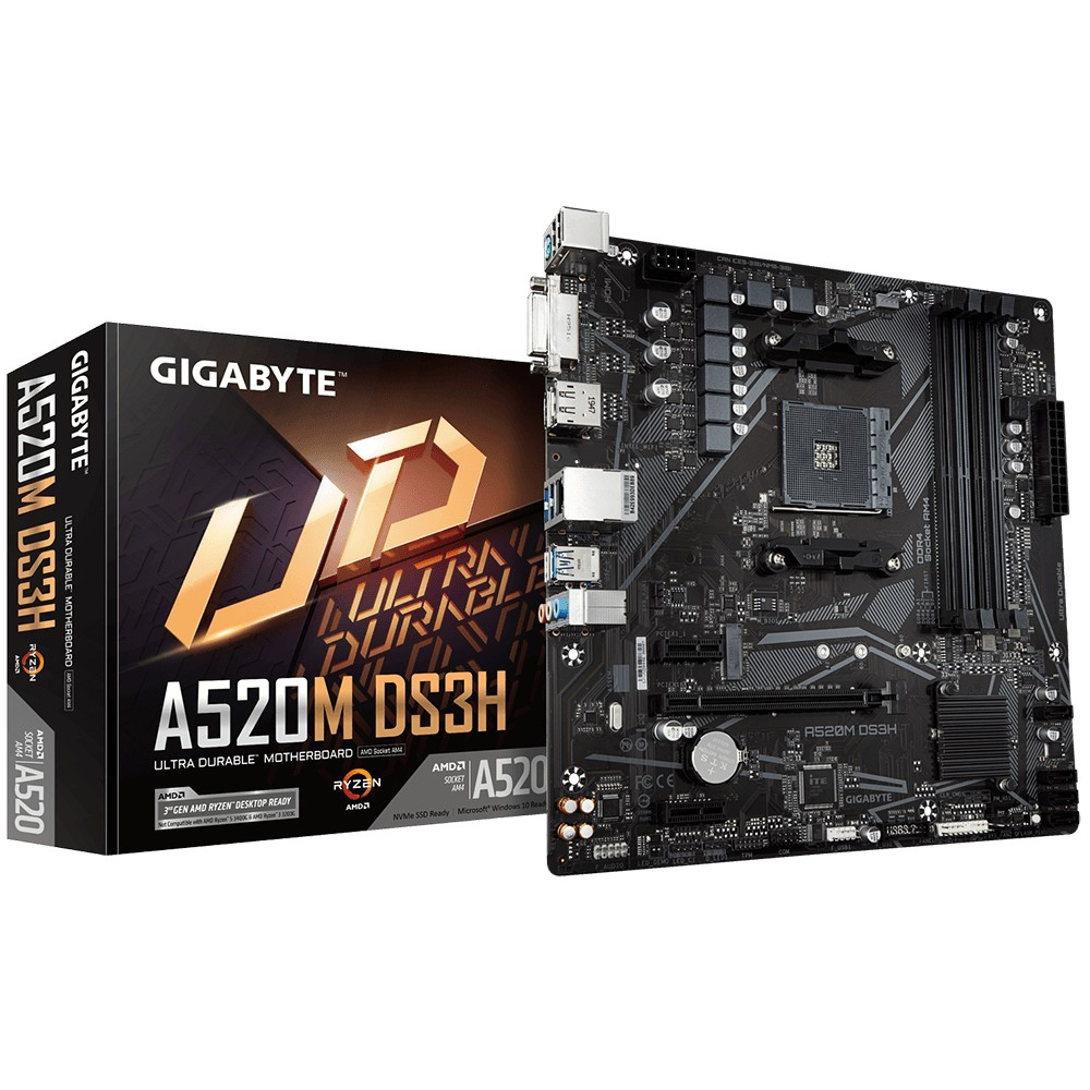 Gigabyte A520M DS3H (rev. 1.x) Priključnice AM4 Mikro ATX