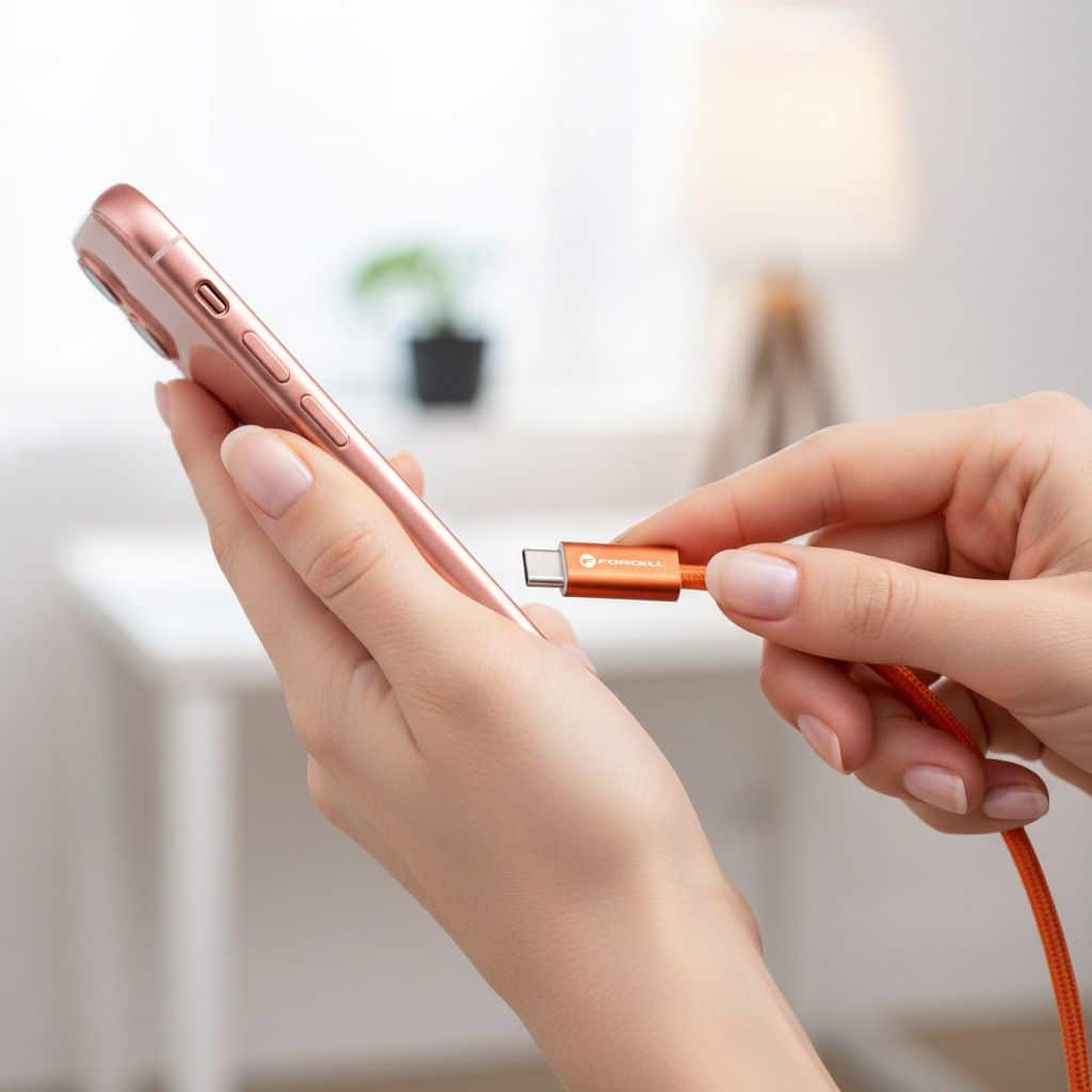 USB C na USB C kabel Forcell F-Energy QC4.0 PD 5A 100W 120 cm ACYH23 narančasti