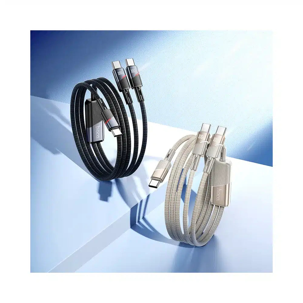 2v1 USB-C na USB-C / USB-C kabel Hoco 5A 100W 120 cm U139 černý