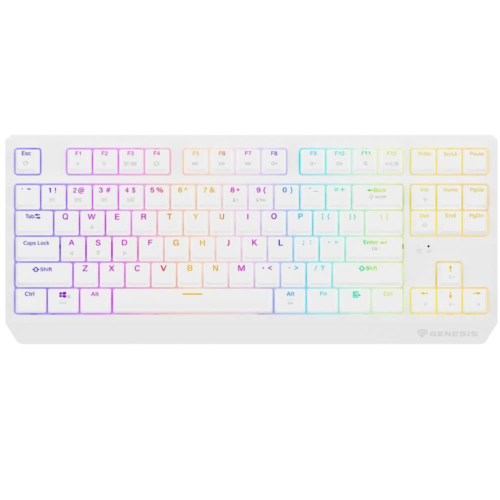 GENESIS Thor 230 TKL tipkovnica Igranje USB + RF Wireless + Bluetooth QWERTY US Engleski Bijelo