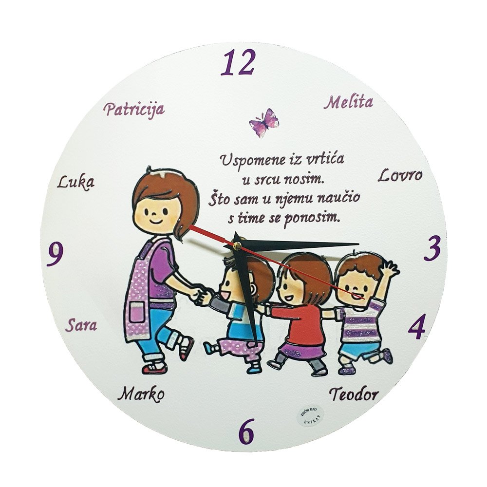 Nástěnné hodiny Dárek pro tety/učitelky ve školce! Š17923