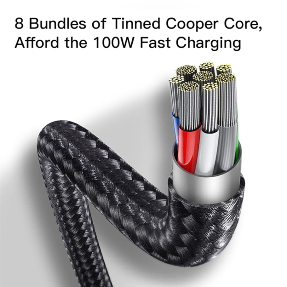 Yesido - podatkovni kabel (CA87) - Type-C na Type-C i Lightning 100 W 480 Mbps 140 cm - crni