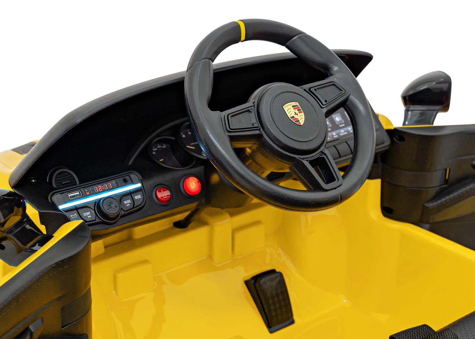 Licencirani auto na akumulator Porsche 718 - žuti
