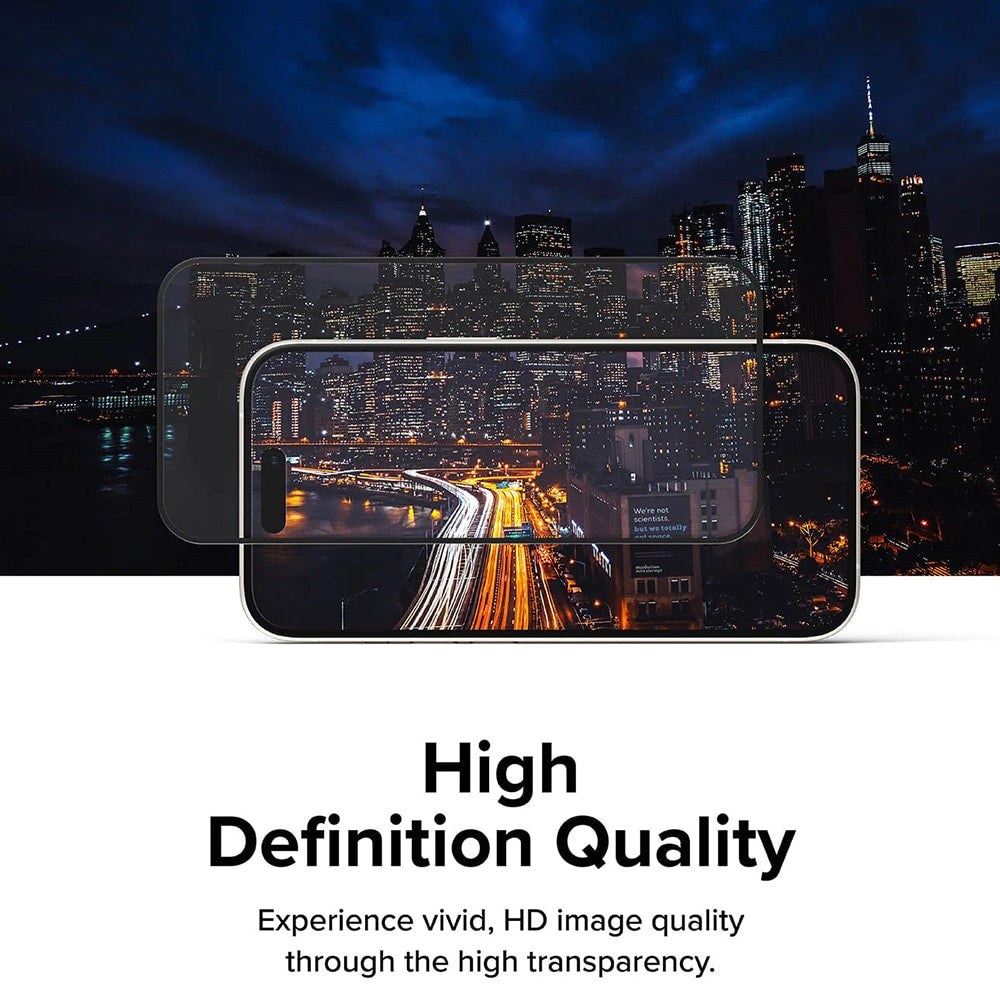 Ringke Cover Display ID Glass tvrzené sklo pro iPhone 15 Pro -černé