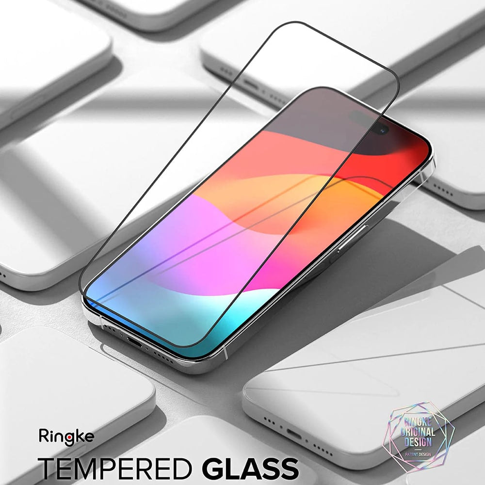 Ringke Cover Display ID Glass tvrzené sklo pro iPhone 15 Pro Max – černé
