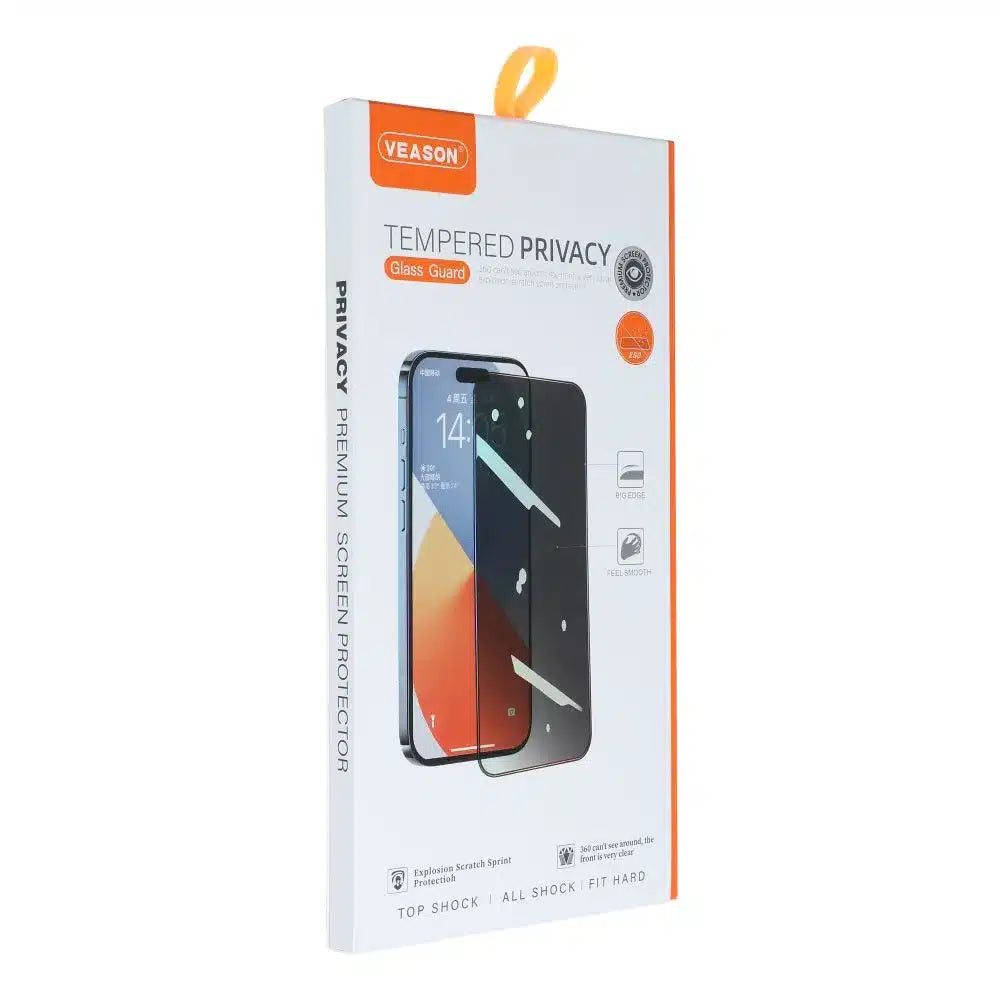 Kaljeno staklo 6D Pro Veason Privacy Glass – za iPhone 14 Pro Max crno