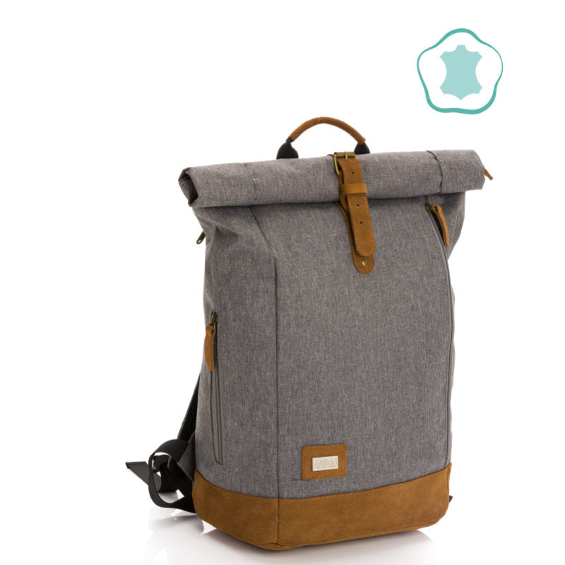 Fillikid torba/ruksak za mamu Rolltop Berlin, crna melange
