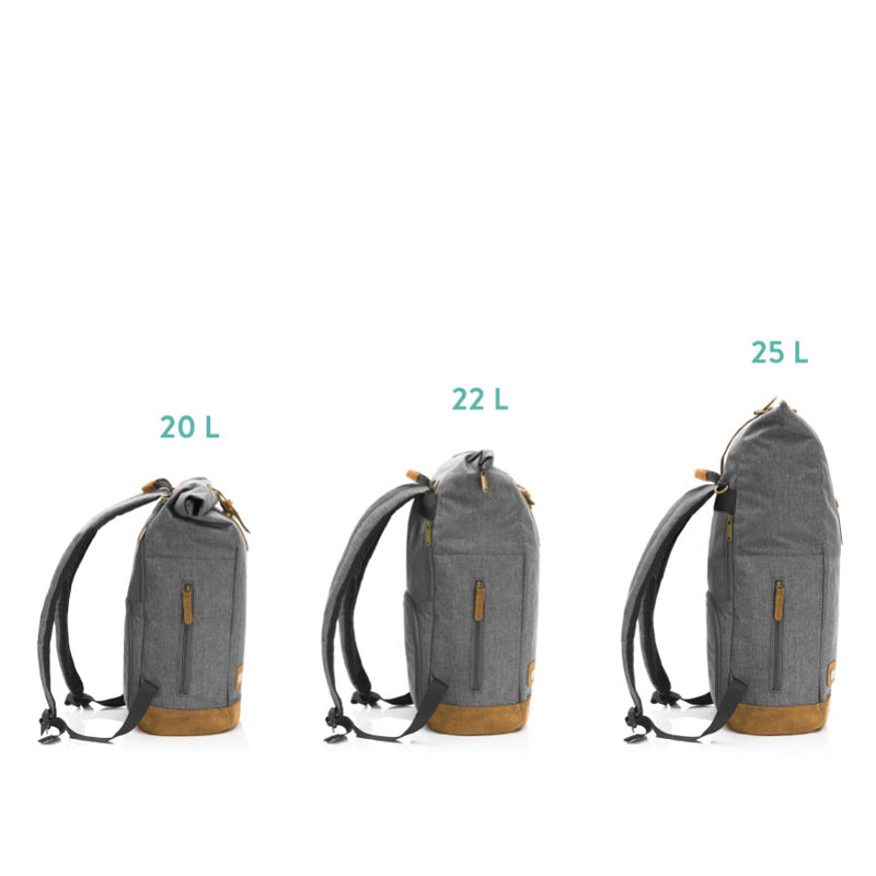 Fillikid torba/ruksak za mamu Rolltop Berlin, crna melange