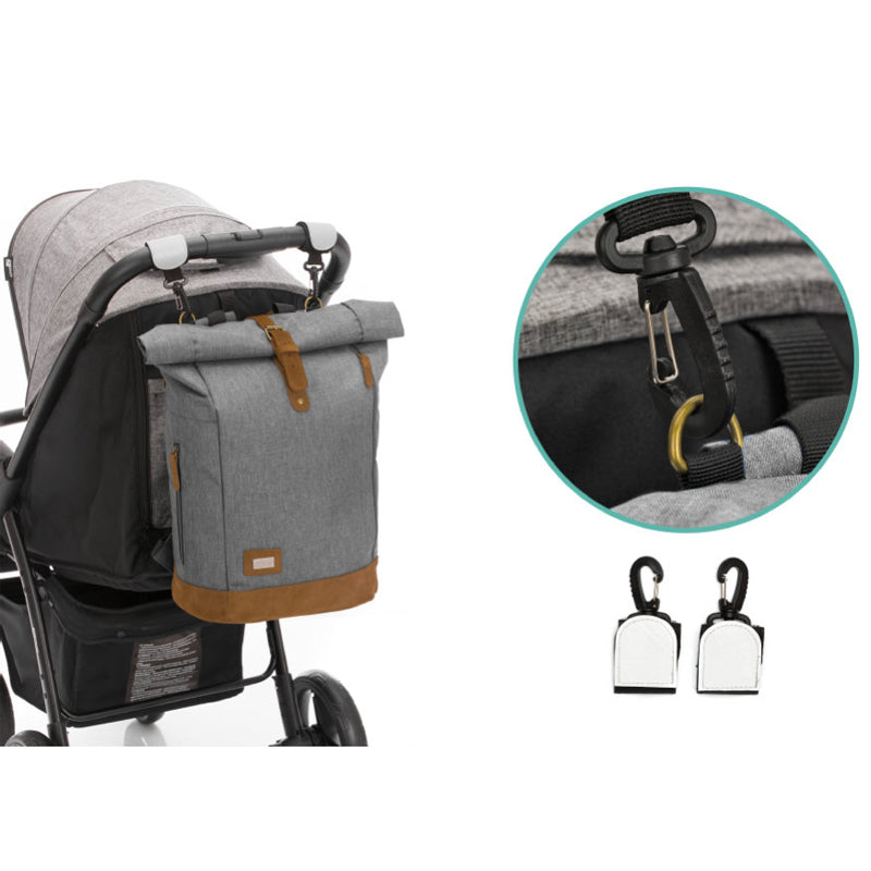 Fillikid torba/ruksak za mamu Rolltop Berlin, crna melange