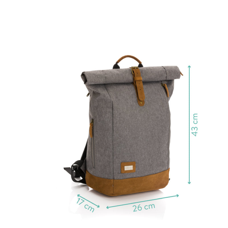 Fillikid torba/ruksak za mamu Rolltop Berlin, crna melange