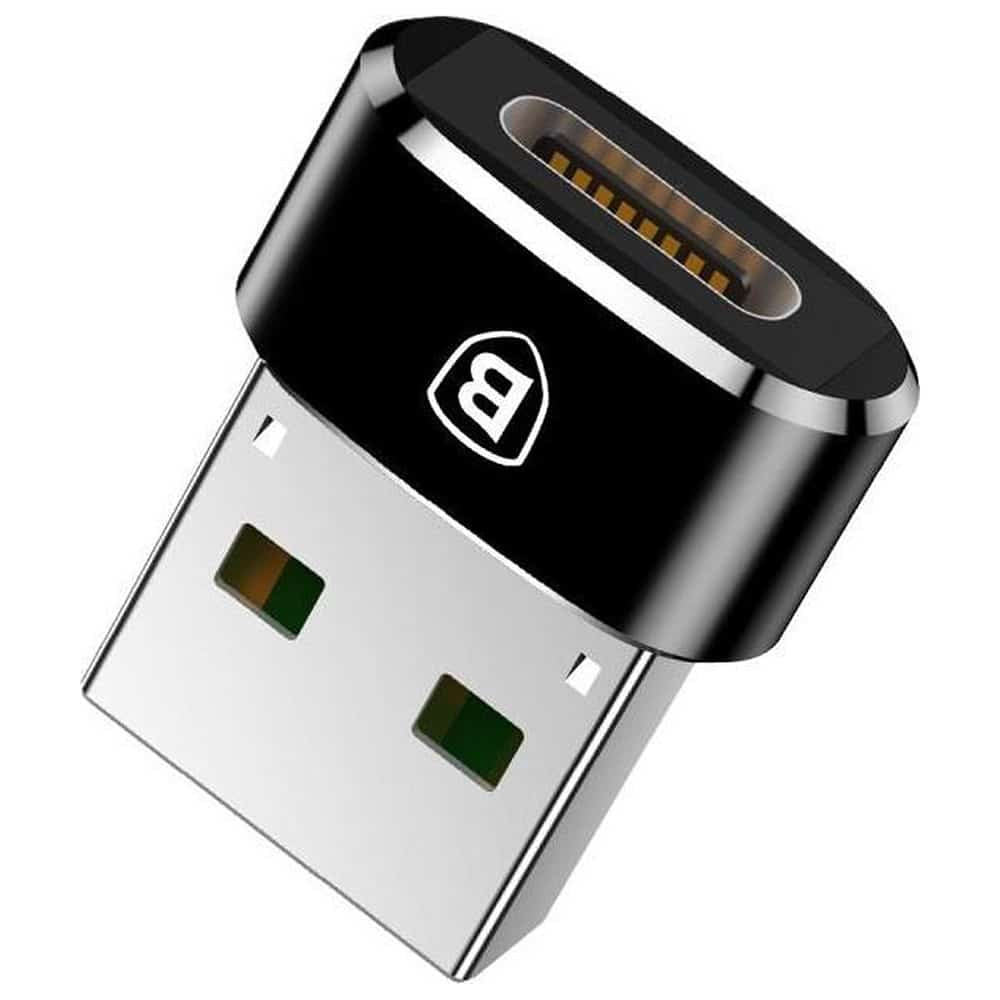Baseus - OTG adaptér (CAAOTG-A01) - Type-C samice na USB samec - Plug & Play - 3A - černý
