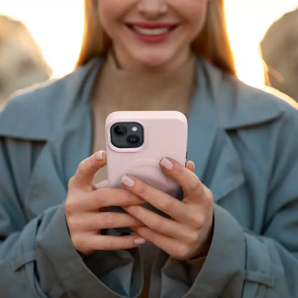 Roar kožené pouzdro Mag Case kompatibilní s MagSafe – pro iPhone 12 růžové