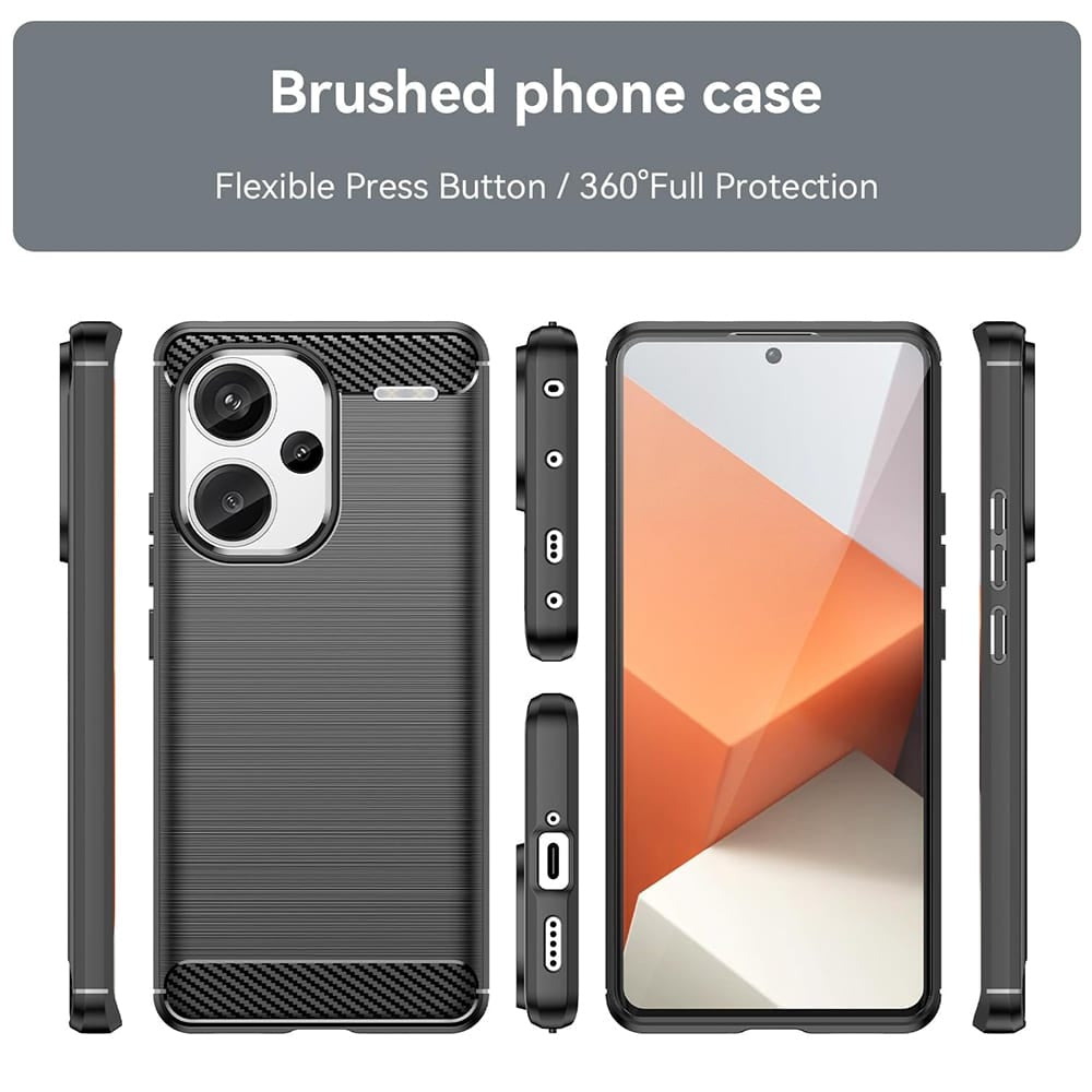 Techsuit Carbon Silicone kryt pro Xiaomi Redmi Note 13 Pro+ 5G – černá