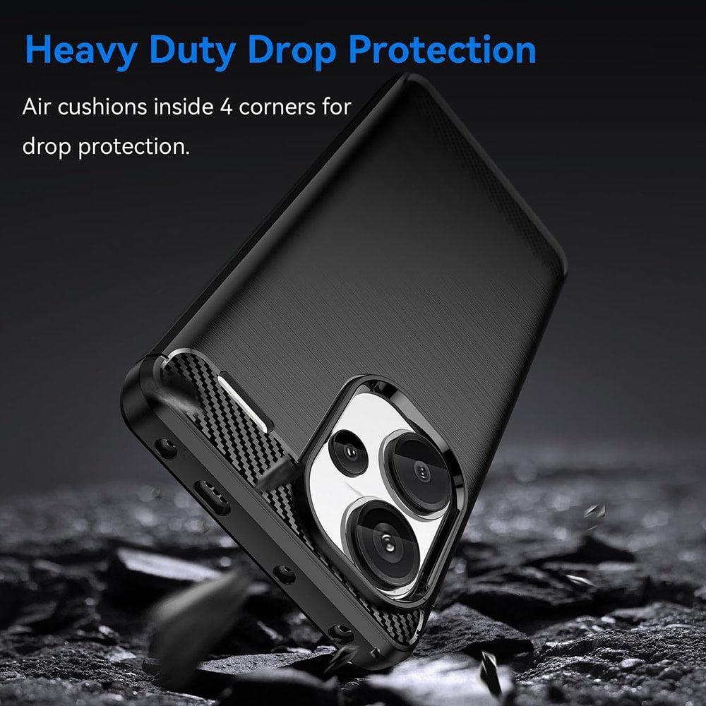 Techsuit Carbon Silicone kryt pro Xiaomi Redmi Note 13 Pro+ 5G – černá