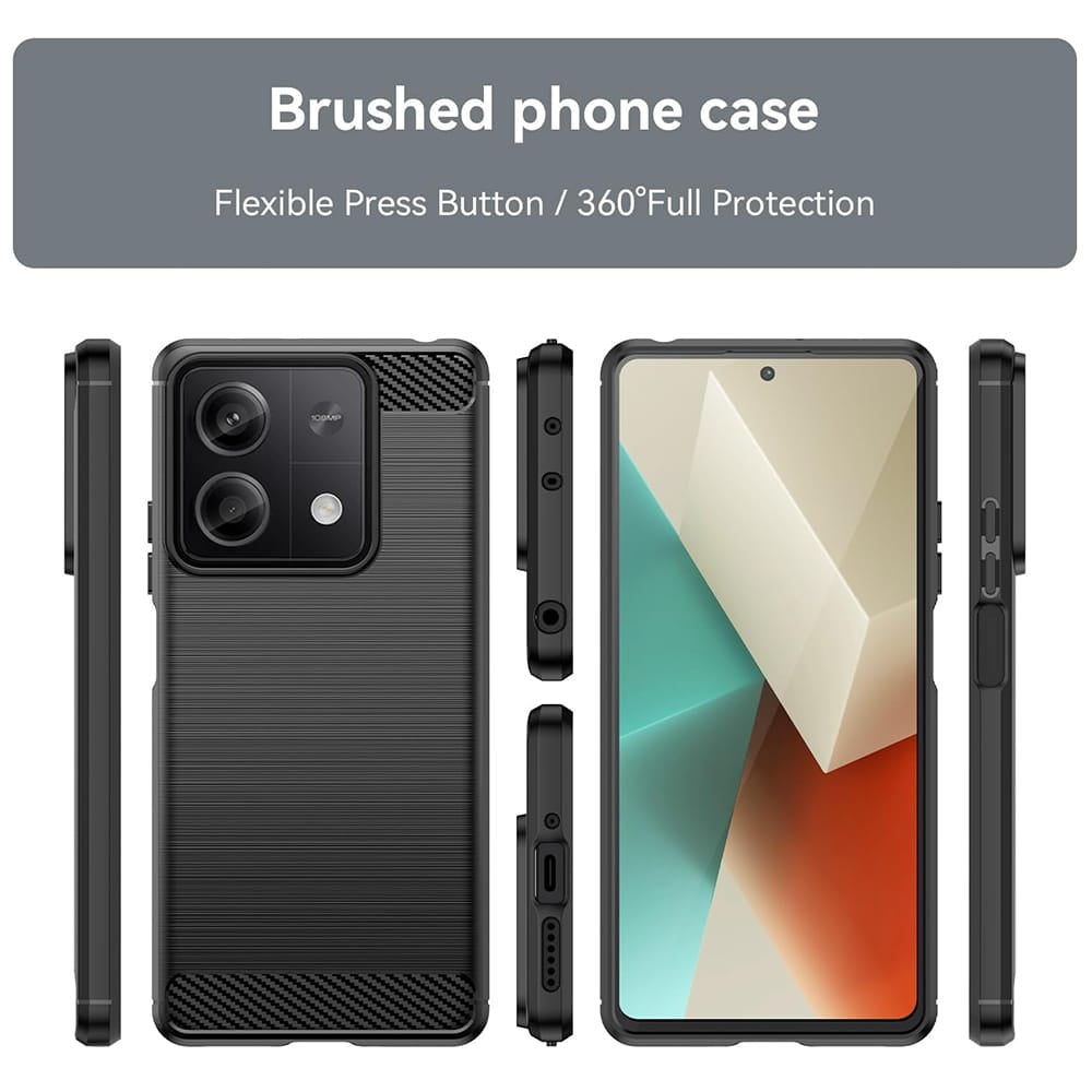 Techsuit Carbon Silicone pouzdro pro Xiaomi Redmi Note 13 5G – černé