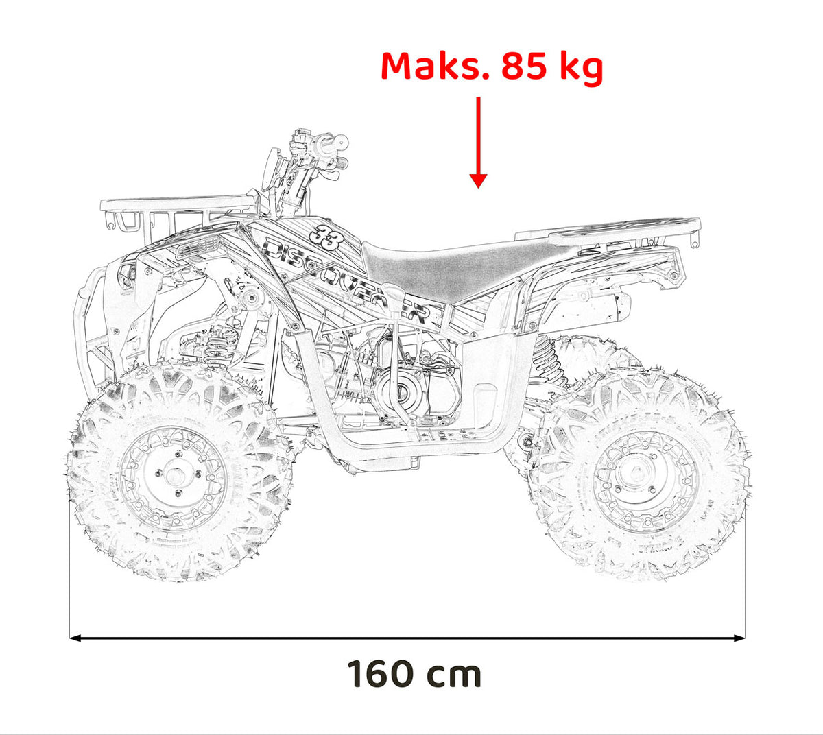 Quad na benzin 120CC DISCOVERER - žuti