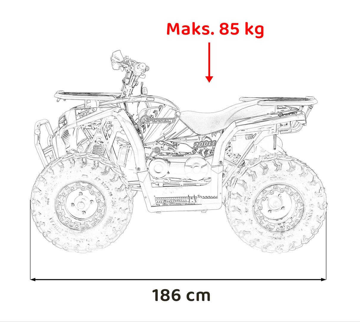Quad na benzin 200CC PRO RIDER - narančasti