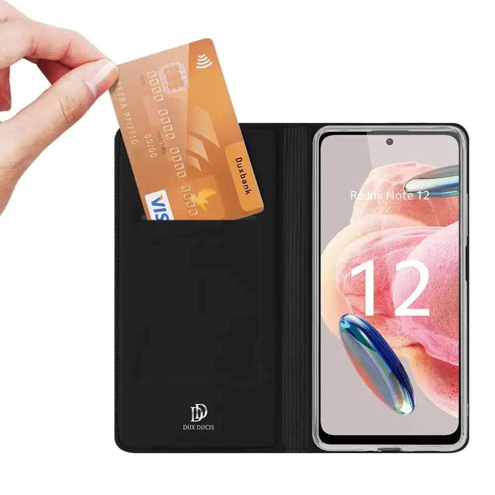 DUX DUCIS Skin Pro – pouzdro s flipem pro Xiaomi Redmi Note 12 4G černé