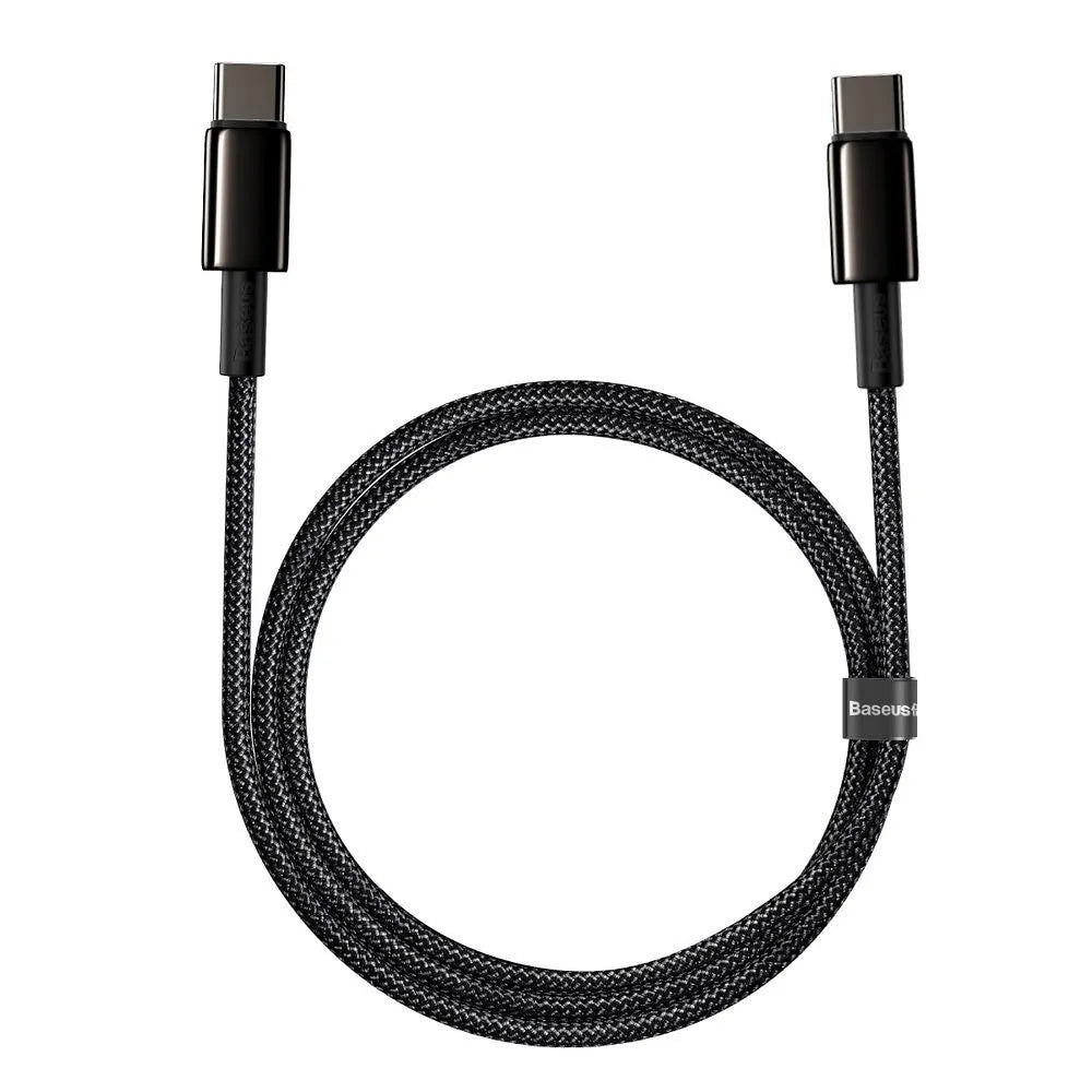 BASEUS kabel Type C na Type C PD100W Power Delivery Tungsten Gold Fast Charging CATWJ-01 1 metr černý