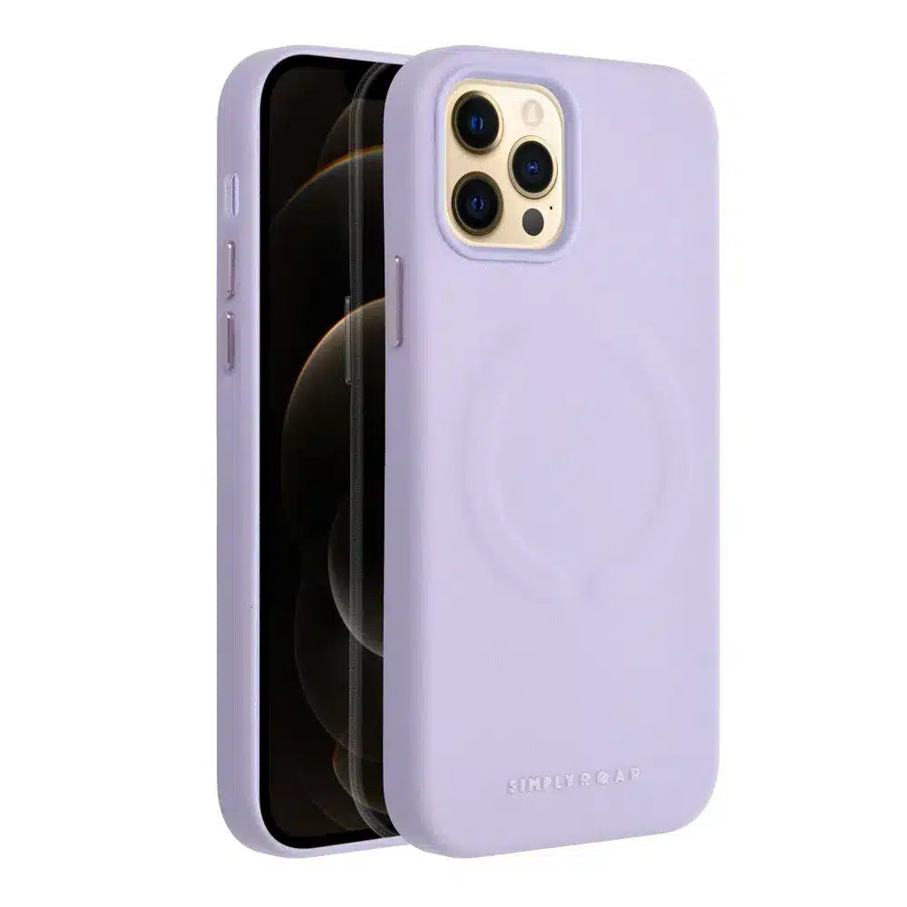 Roar kožené pouzdro Mag Case kompatibilní s MagSafe – pro iPhone 12 Pro fialové