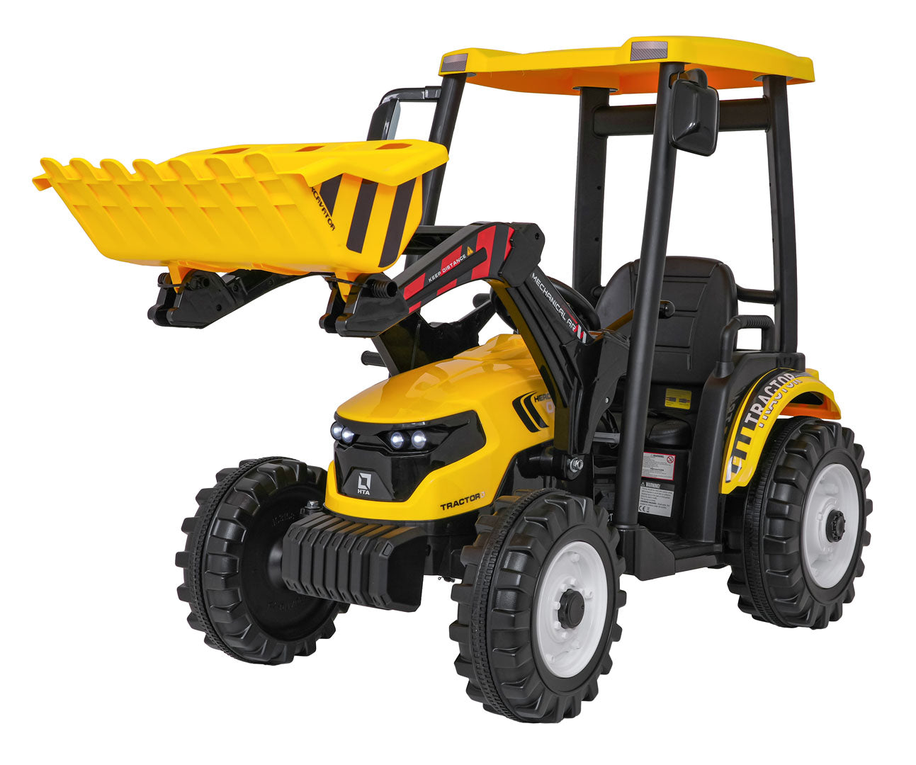 Traktor na akumulator s prikolicom MEGA D68 - žuti
