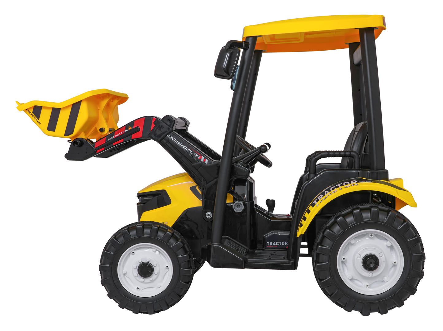 Traktor na akumulator s prikolicom MEGA D68 - žuti
