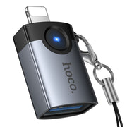 Hoco UA46 Victory OTG adapter Lightning na USB-A sivi
