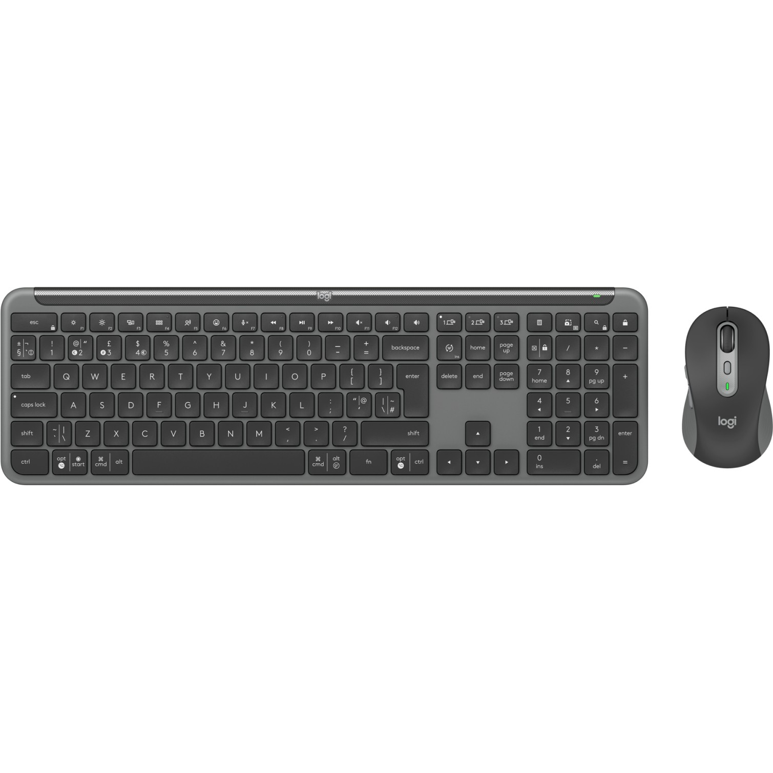 Logitech MK950 Signature for Business tipkovnica Miš priložen Office RF bežični + Bluetooth QWERTY UK Engleski Grafit