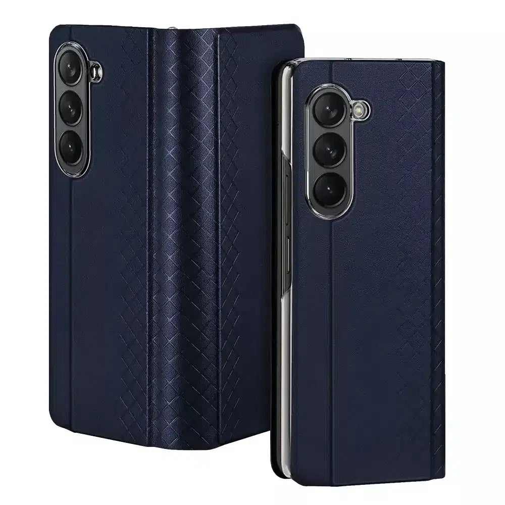 DUX DUCIS Bril – kožené pouzdro pro Samsung Galaxy Z Fold5 5G modrá