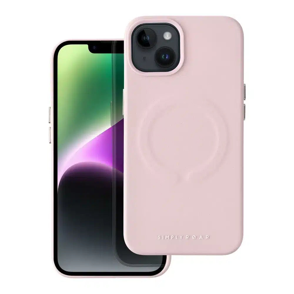Roar kožené pouzdro Mag Case kompatibilní s MagSafe – pro iPhone 12 růžové