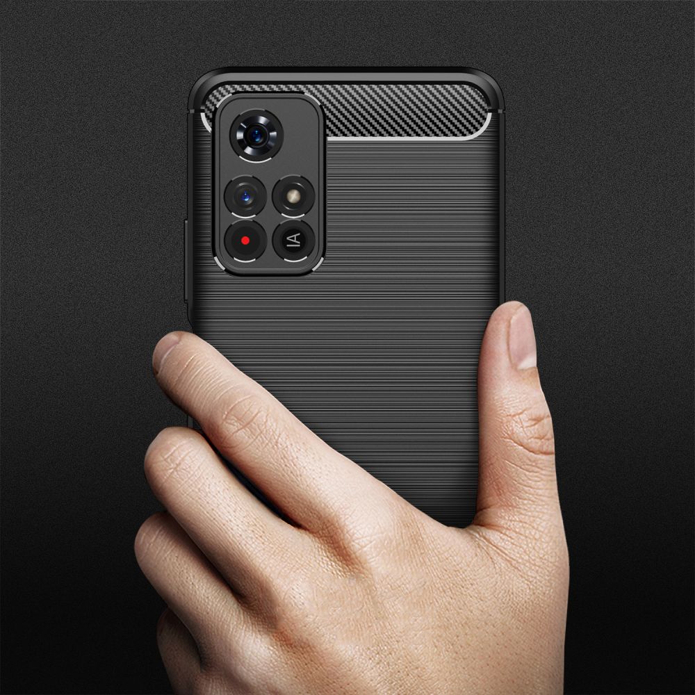 TECH-PROTECT TPUCARBON POUZDRO PRO XIAOMI REDMI NOTE 11S 5G / POCO M4 PRO 5G ČERNÉ