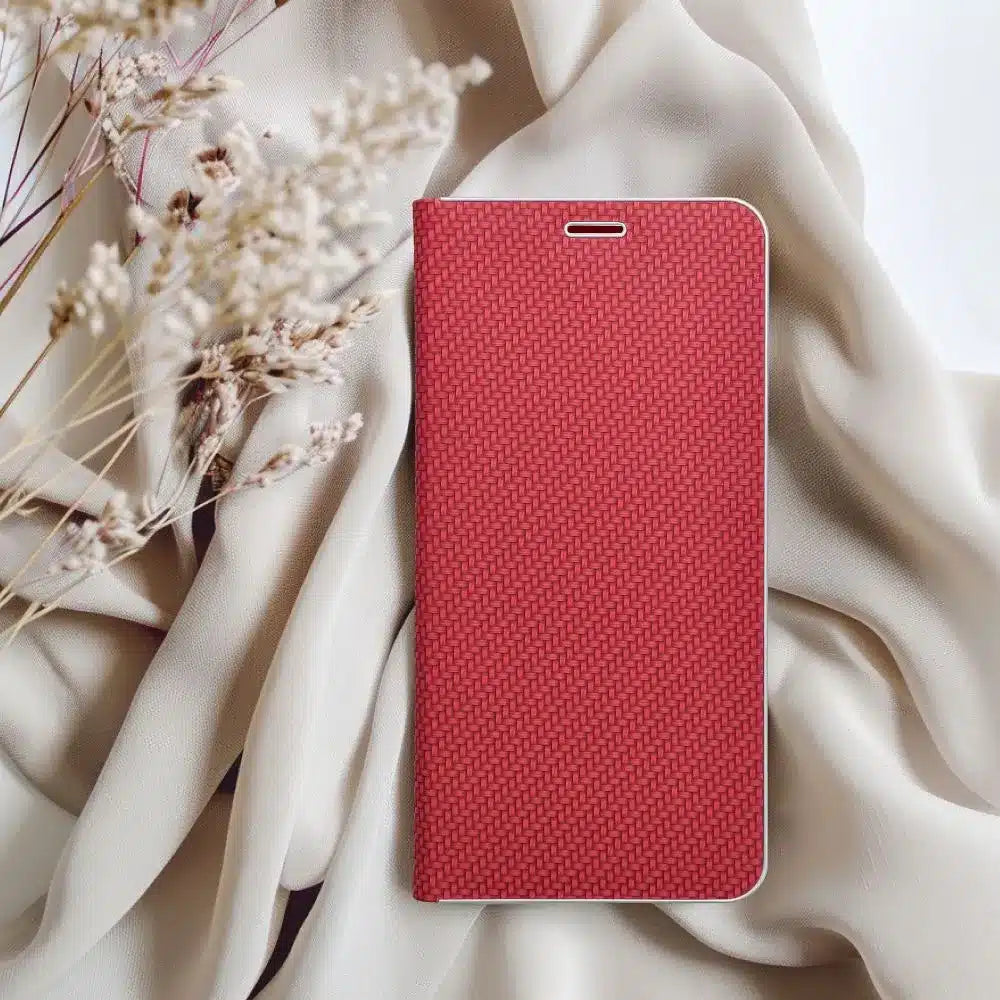 LUNA Book Carbon pouzdro pro XIAOMI Redmi 13C / POCO C65 červené
